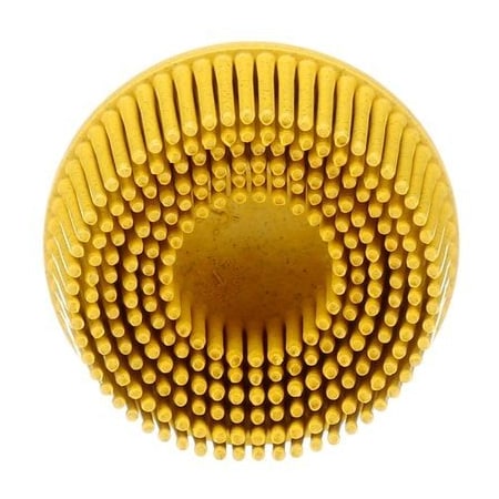 3M Scotch-Brite™ Roloc™ Bristle Disc, Rd-Zb, 80, Tr, Yellow, 2 In X 5/8 In, Tapered 7000000743